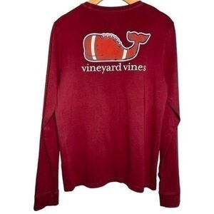 Vineyard Vines Boy’s Size XL Burgundy Wine Long Sleeve Football Whale T-Shirt